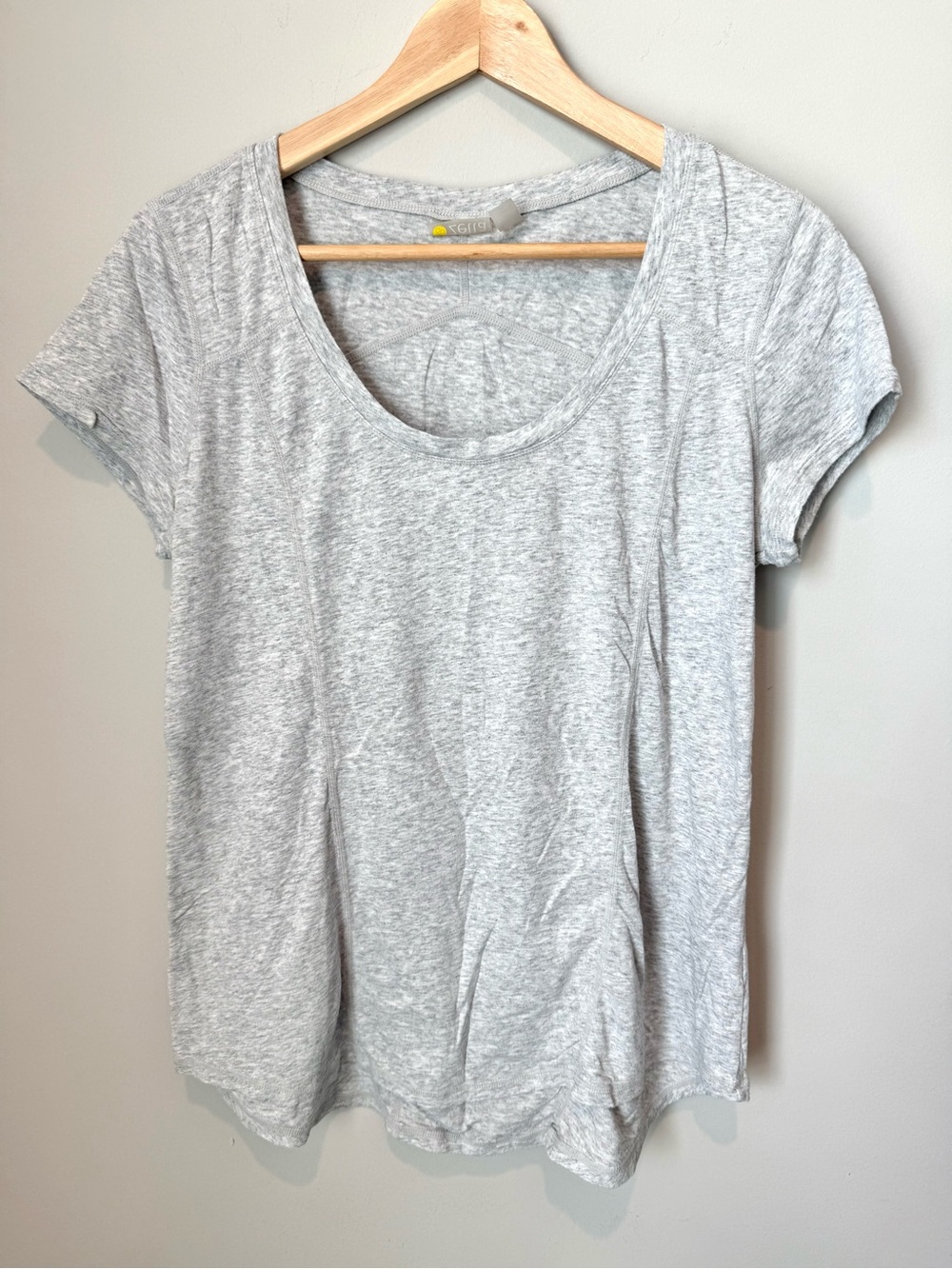 Zella Soft Scoop Neck Active Workout Women's T‑Shirt - Light Gray